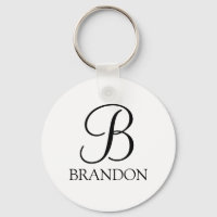 Monogramme de script personnalisé et Porte - clé d