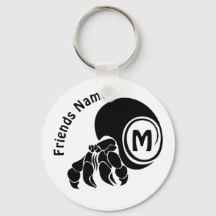 Porte-clés Monogramme de silhouette du crabe des Hermites