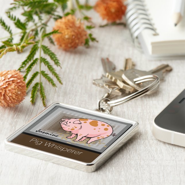 Porte-clés Monogramme de whisperer de porc (Côté)