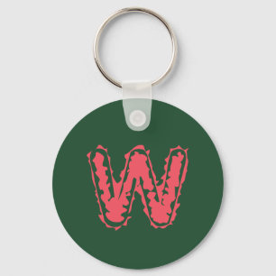Porte-clés Monogramme déplaisant s'accrochant rose sur vert