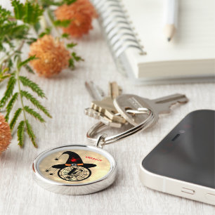 Porte-clés Monogramme E Halloween Sky Witch Spiders Nom