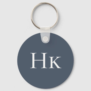 Porte-clés Monogramme Elegant Classic Navy Monogramme Initial