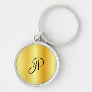 Porte-clés Monogramme Elegant Gold Look Modèle moderne