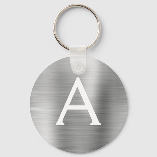 Porte-clés Monogramme en argent de luxe Faux en acier inoxyda (Recto)