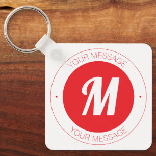 Porte-clés Monogramme et Modèle de texte circulaire personnal