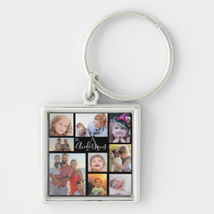 Porte-clés Monogramme Famille Huit Photo Customisée