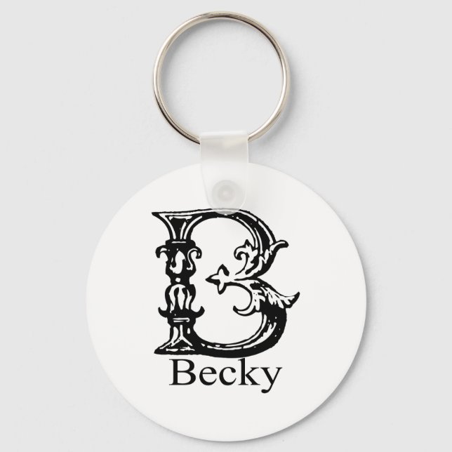 Porte-clés Monogramme fantaisie : Becky (Recto)