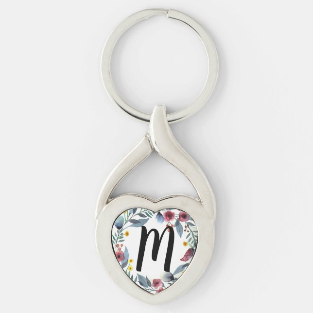 Porte-clés Monogramme floral (Devant)