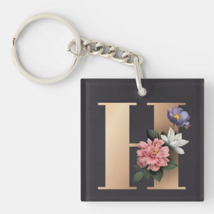 Porte-clés Monogramme floral