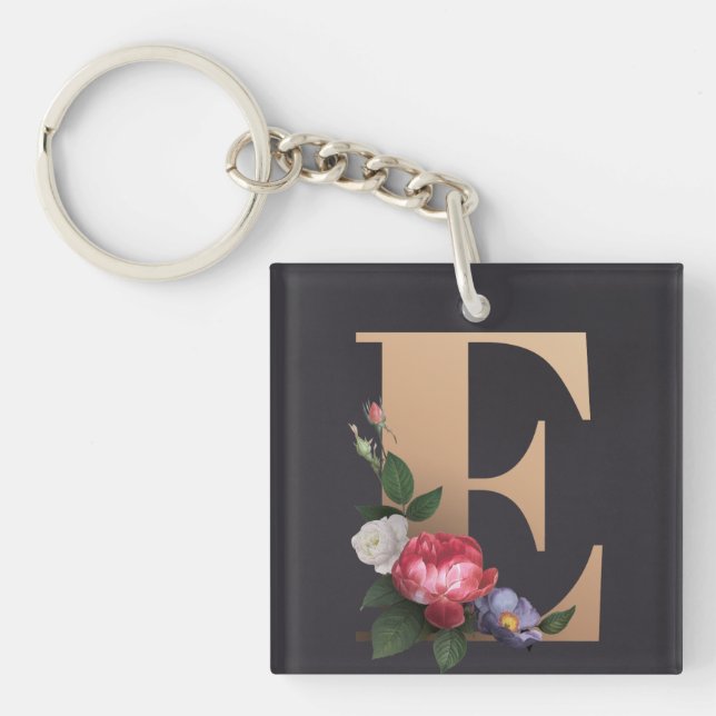 Porte-clés Monogramme floral (Devant)