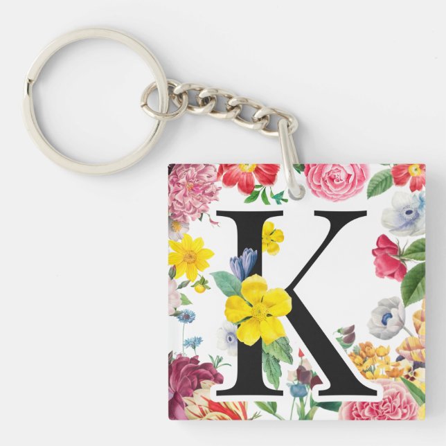 Porte-clés Monogramme floral (Devant)