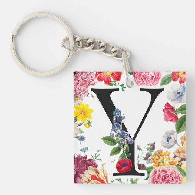 Porte-clés Monogramme floral (Devant)