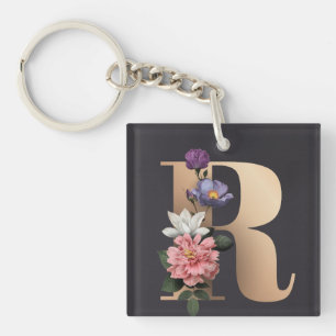 Porte-clés Monogramme floral