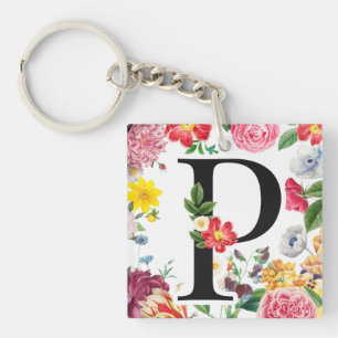 Porte-clés Monogramme floral