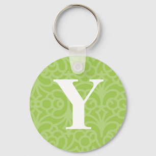 Porte-clés Monogramme floral fleuri - lettre Y