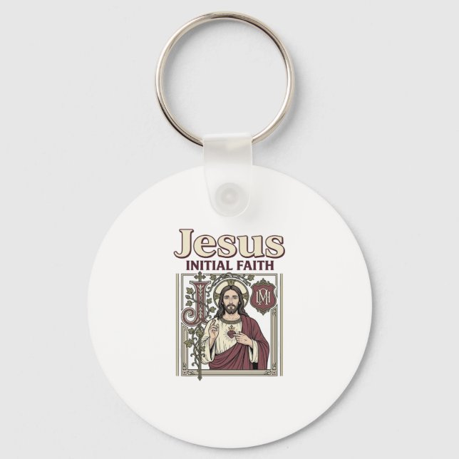 Porte-clés Monogramme initial de Jésus Foi Monogramme initial (Recto)