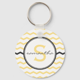 Porte-clés Monogramme jaune de Chevron