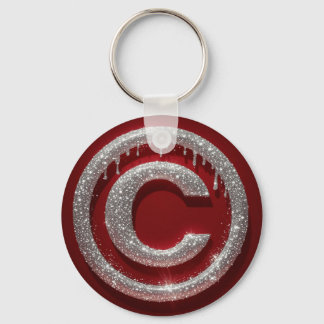 Porte-clés Monogramme lettre C pailleté Chrome Drip