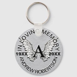 Porte-clés Monogramme   Mémorial   Argent Ange ailes