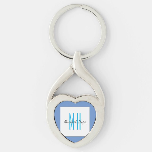 Porte-clés Monogramme moderne Initiales Professional Plain Si (Devant)