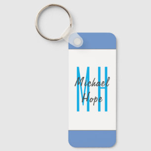 Porte-clés Monogramme moderne Initiales Professional Plain Si