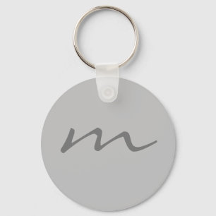 Porte-clés monogramme moderne tendance gris professionnel