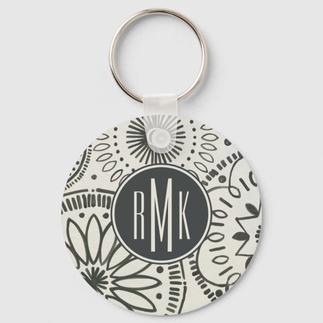 Porte-clés Monogramme | Motif Abstrait Kami (Recto)