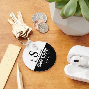 Porte-clés Monogramme noir Golfeur moderne