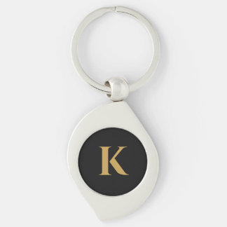 Porte-clés Monogramme Or Noir Luxe K