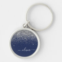 Monogramme Pailleté Fille Bleu Marine Argenté