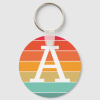 Monogramme personnalisé Coucher de soleil Rétro