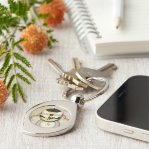Porte-clés Monogramme personnalisé heureux d'abeille