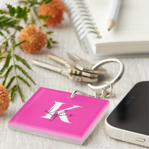 Porte-clés Monogramme personnalisé moderne et dynamique -
