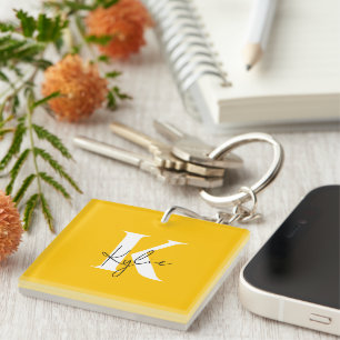 Porte-clés Monogramme personnalisé moderne et dynamique -