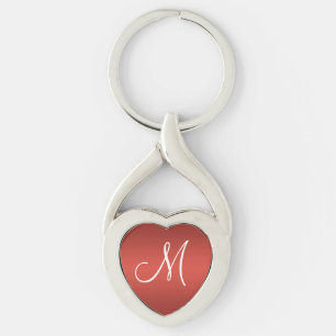 Porte-clés Monogramme personnalisé rouge