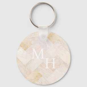 Porte-clés Monogramme personnalisé Sable Abstrait élégant mod