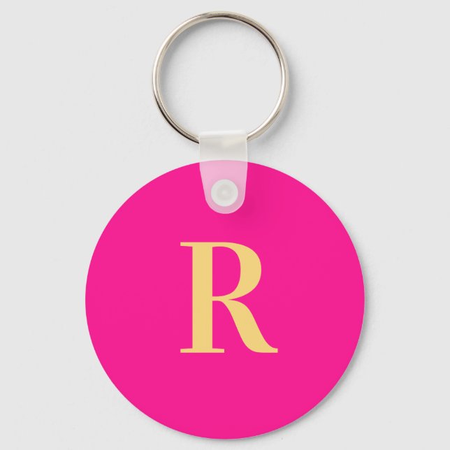 Porte-clés Monogramme personnalisé simple moderne (Recto)