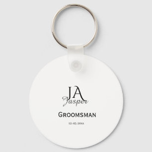Porte-clés Monogramme personnalisé témoin témoin nom date