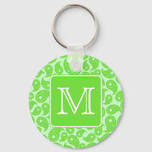 Porte-clés Monogramme personnalisé. Un Motif vert clair Pais