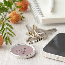 Monogramme personnalisé Un Porte - clé avec Roses 