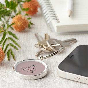 Porte-clés Monogramme personnalisé Un Porte - clé avec Roses 