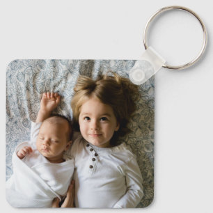 Porte-clés Monogramme Photo Bandes Noires et Blanches