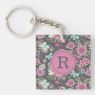 Porte-clés Monogramme Porte - clé floral