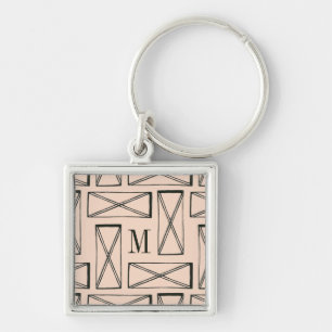 Porte-clés Monogramme Rectangle géométrique X Design