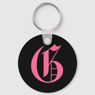 Porte-clés Monogramme rose G