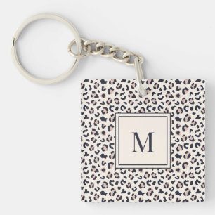 Porte-clés monogramme rose poster de animal