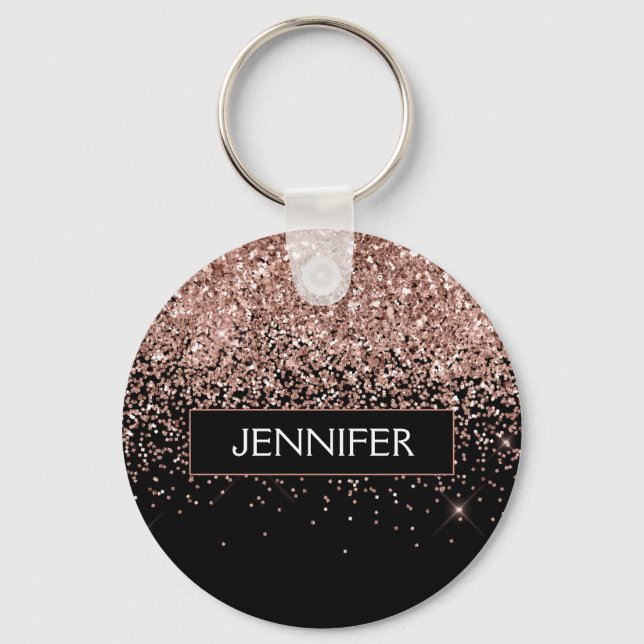 Porte-clés Monogramme Rose rose rose rose Parties scintillant (Recto)
