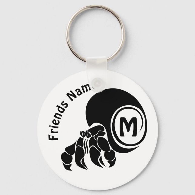 Porte-clés Monogramme silhouette de crabe à hermite grumeux (Recto)