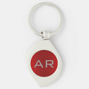 Porte-clés Monogramme tendance gris élégant