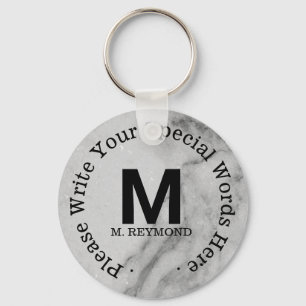 Porte-clés monogramme + texte personnalisé sur la promotion